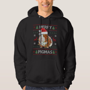 Veste À Capuche Cochon de Guinée laide pull de Noël Joyeux Pigmas