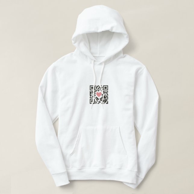Veste À Capuche Code QR d'amour (Design devant)