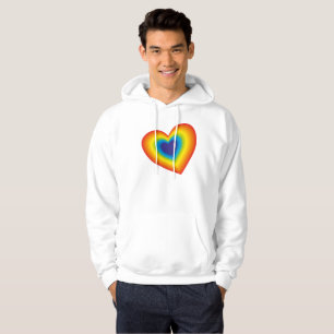 Veste À Capuche coeur coloré arc-en-ciel