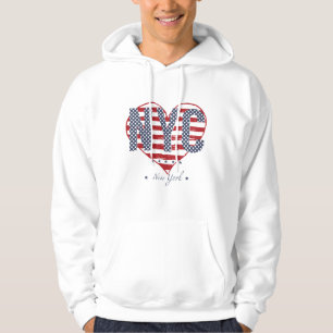 Veste À Capuche Coeur de drapeau américain de NYC
