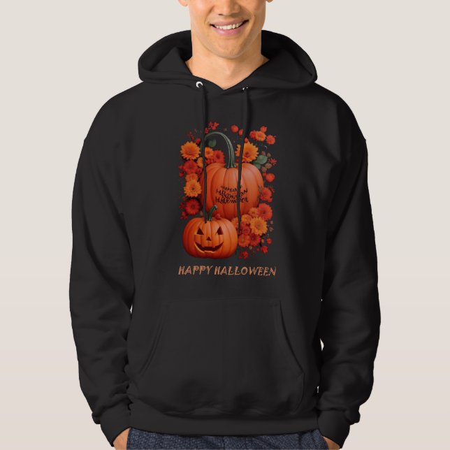 Veste À Capuche coeur de halloween heureux (Devant)