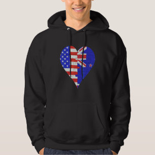 Veste À Capuche Coeur du drapeau américain néo-zélandais
