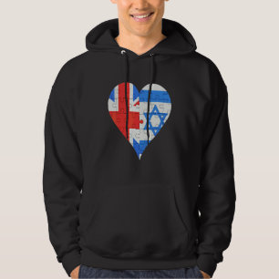Veste À Capuche Coeur du drapeau britannique israélien