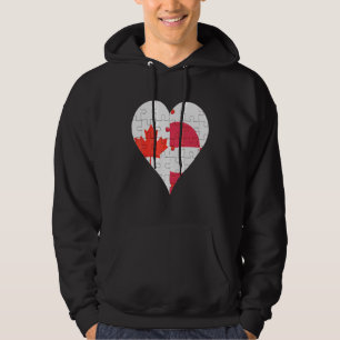 Veste À Capuche Coeur du drapeau canadien du Groenland