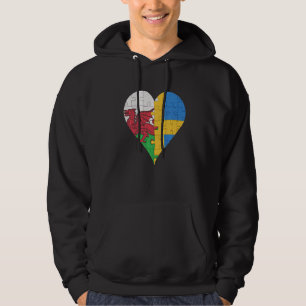 Veste À Capuche Coeur du drapeau suédois gallois
