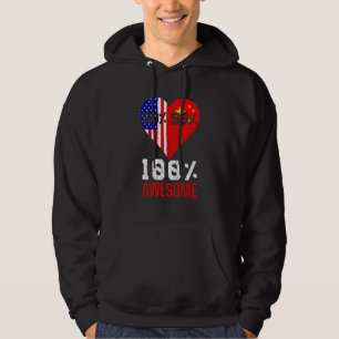 Veste À Capuche Cœur moitié américain moitié chinois Drapeau États
