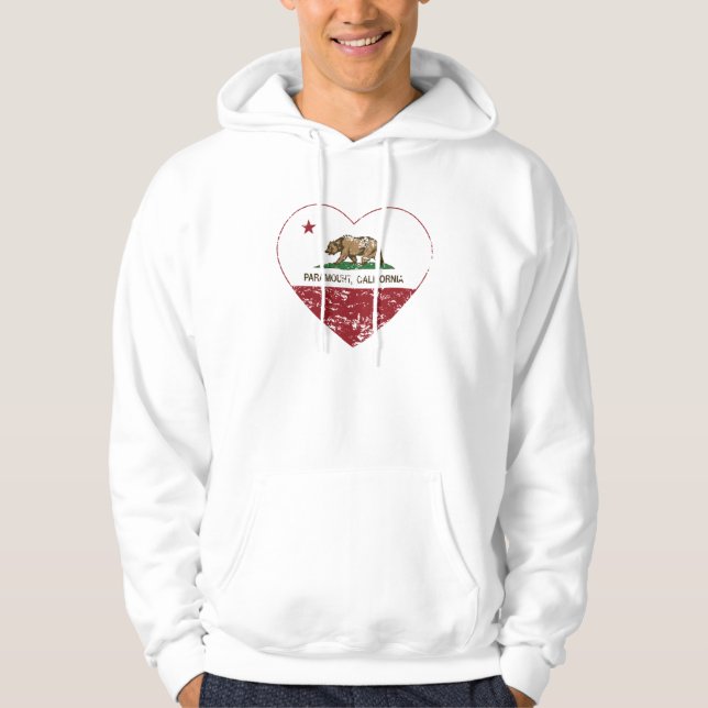 Veste À Capuche coeur primordial de drapeau de la Californie (Devant)