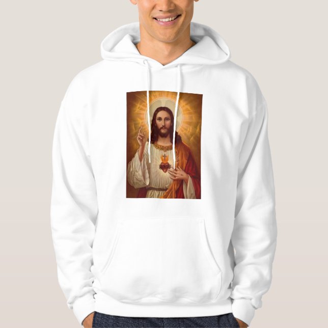 Veste À Capuche Coeur sacré de Jésus (Devant)
