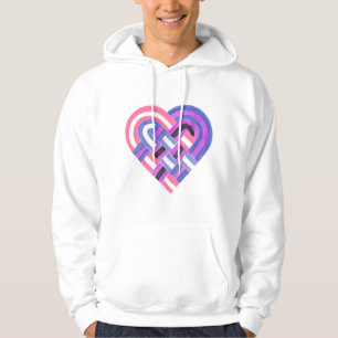 Veste À Capuche Coeur tissé Genderfluide Fierté Drapeau rose bleu