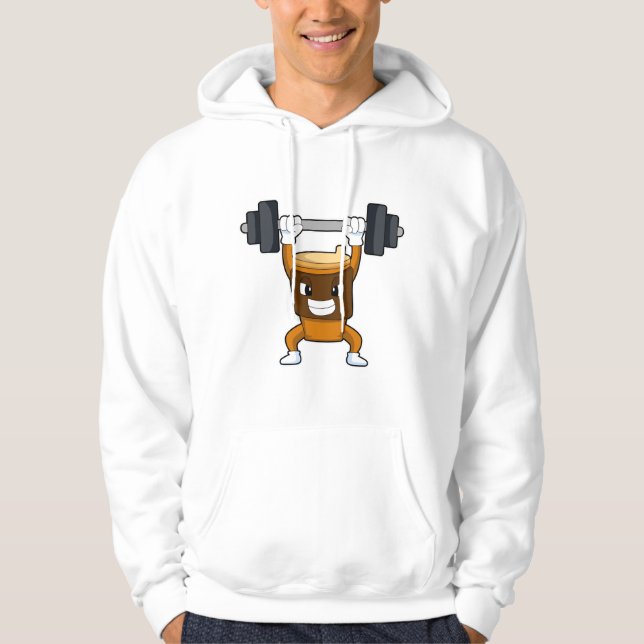 Veste À Capuche Coffee at Strength entraînement avec Barbell (Devant)