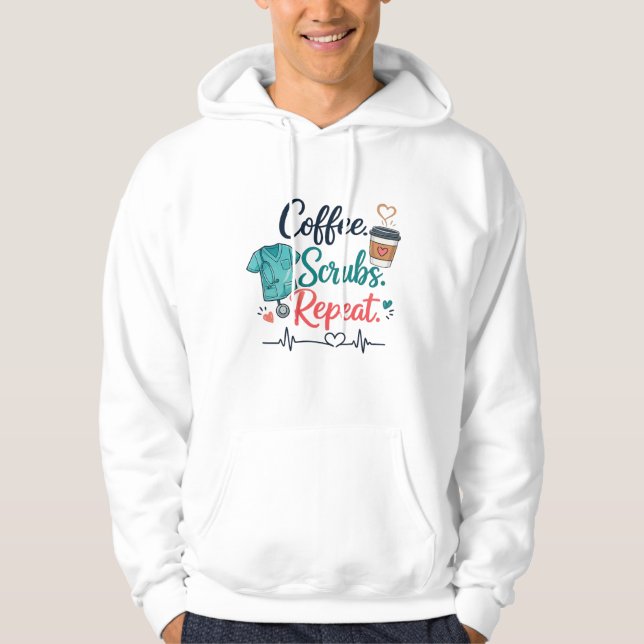 Veste À Capuche Coffee. Scrubs. Repeat. (Devant)