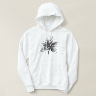 Veste À Capuche Coiffure Tribale Abstraite Noir Blanc Art Tatouage