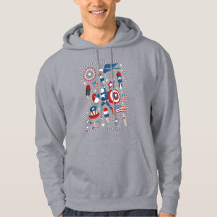 Veste À Capuche Collage du 4 juillet de Captain America