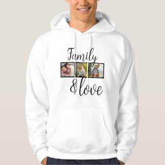 Veste À Capuche Collage photo personnalisé de famille et d'amour