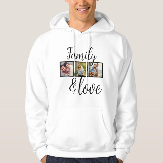 Veste À Capuche Collage photo personnalisé de famille et d'amour (Devant)