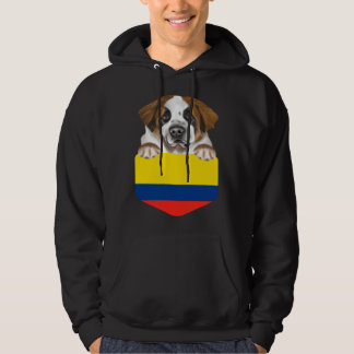 Veste À Capuche Colombia Flag St Bernard Dog In Pocket