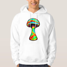 Colorful Rainbow TieDye Mushroom Hoded Sweatshirt