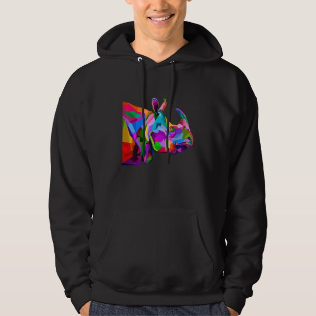 Veste À Capuche Colorful Rhinoceros Graphic (Devant)