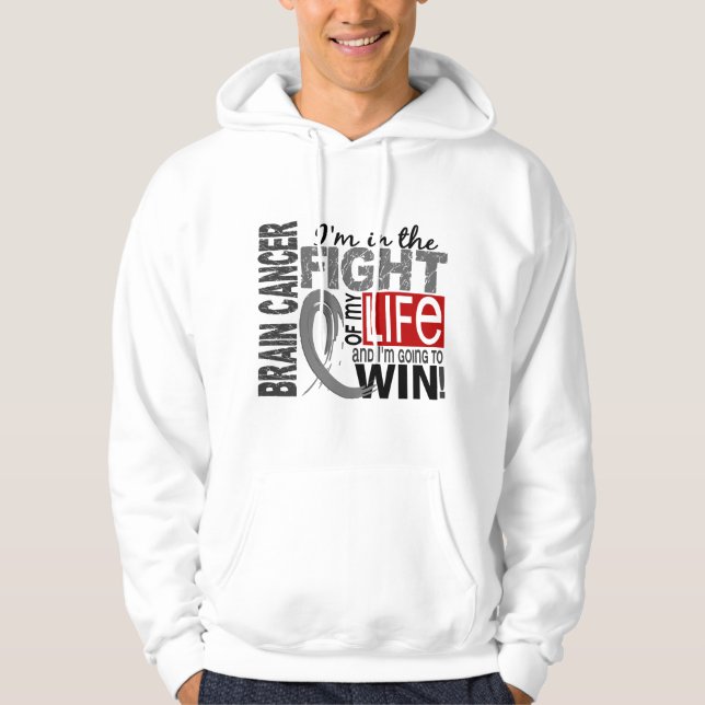 Veste À Capuche Combat de mon cancer du cerveau de la vie (Devant)