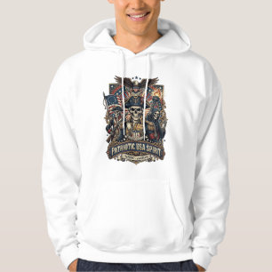 Veste À Capuche Commandant de crâne colonial patriotique sombre Sk