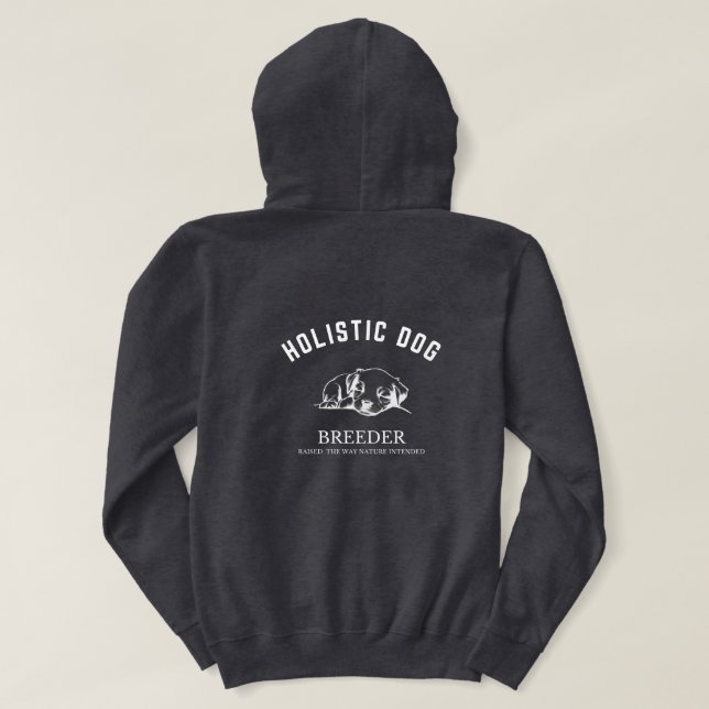 Veste À Capuche Conception blanche holistique de l'éleveur de chie (Design dos)