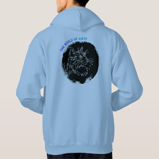 Veste À Capuche Conception d'amour de chat coupé (Dos)
