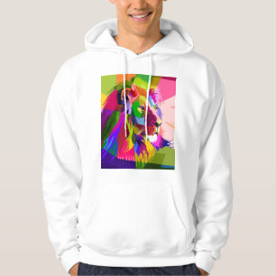 Veste À Capuche Conception d'art pop prismatique coloré de lion