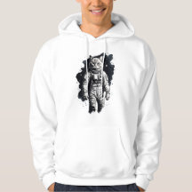 Conception de chat par astronaute d'encre noire