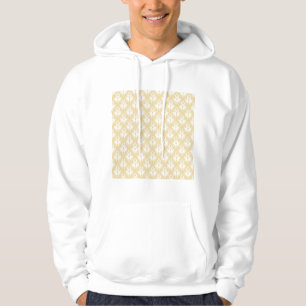 Veste À Capuche Conception de damassé. Blanc et couleur d'or