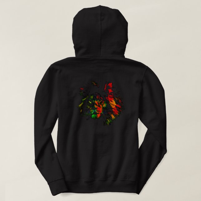 Veste À Capuche Conception de dos de Lion Rasta (Design dos)