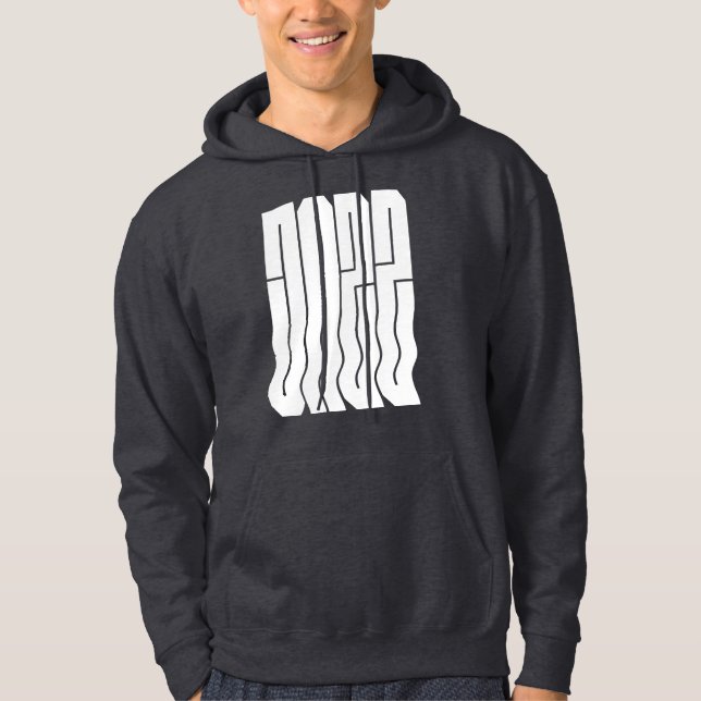 Veste À Capuche Conception de logo jazz ondulé gras (Devant)