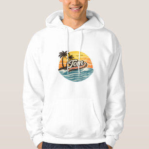 Veste À Capuche Conception de nom Sunset Retro Tom
