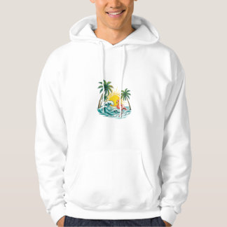 Veste À Capuche Conception de plage de flamingo d'été tropical - P