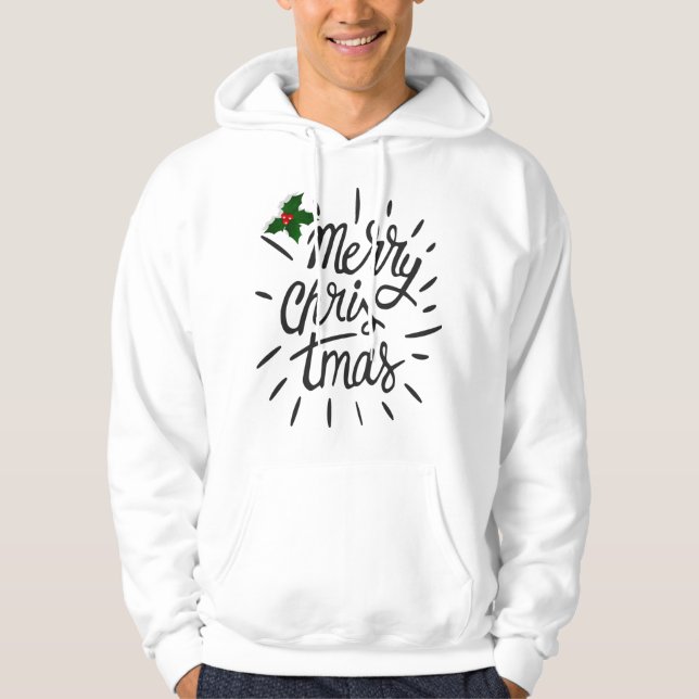 Veste À Capuche Conception simple de Joyeux Noël (Devant)