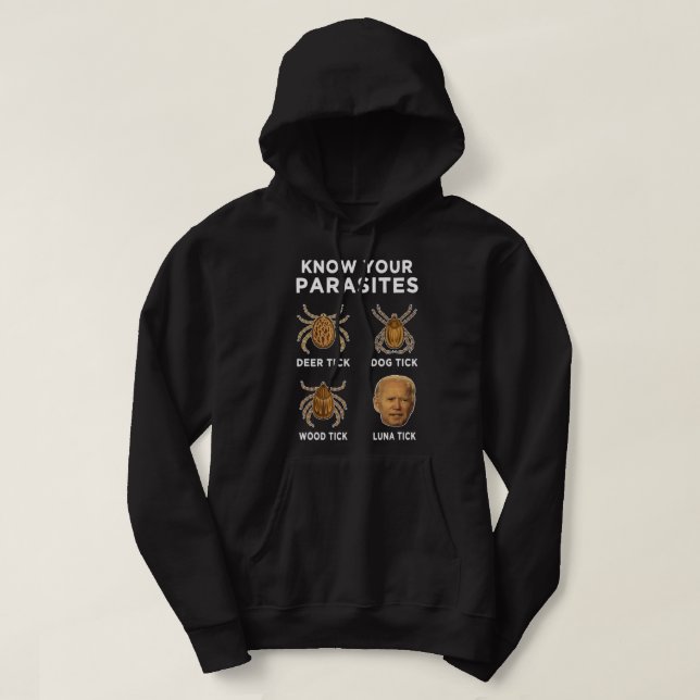 Veste À Capuche Connaissez vos parasites Anti Joe Biden.png (Design devant)