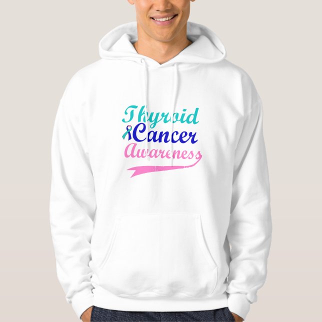 Veste À Capuche Conscience de cancer de la thyroïde (Devant)