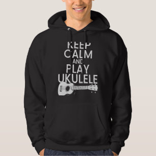 Veste À Capuche Conserver le calme et jouer Ukulele Music Pun