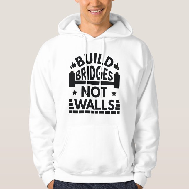 Veste À Capuche Construire des ponts et non des murs (Devant)