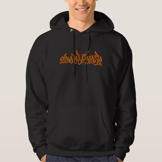 Veste À Capuche Contour de flammes de feu (Devant)