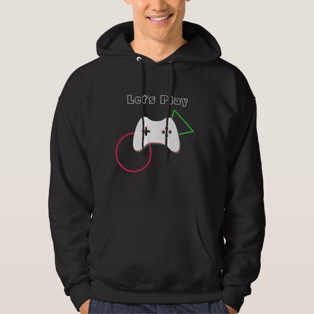 Veste À Capuche Contrôleur de jeu vidéo, Let's Play, Red & Green A (Devant)