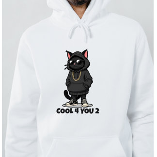 Veste À Capuche Cool Cat Hoodie – Funny Streetwear Cat Design "Coo