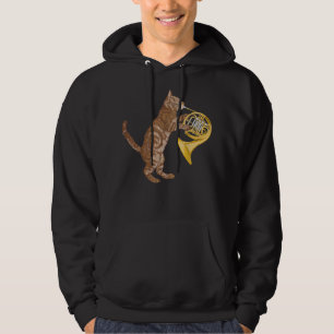 Veste À Capuche Cool Cat Playing French Horn Musician Orchestra Mu