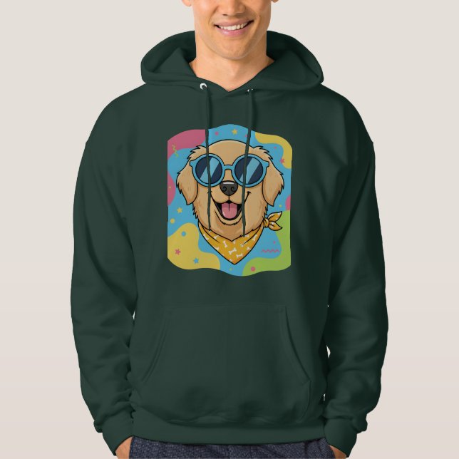Veste À Capuche Cool Dog With Sunglasses Funny  (Devant)