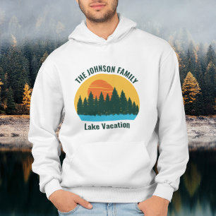 Veste À Capuche Cool du coucher de soleil sur le lac Personnalisé