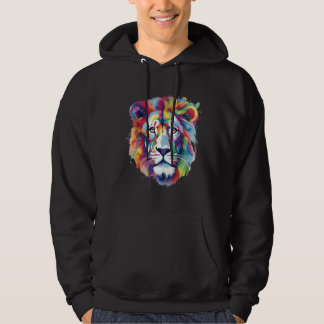 Veste À Capuche Cool Lion Head with Bright Colorful