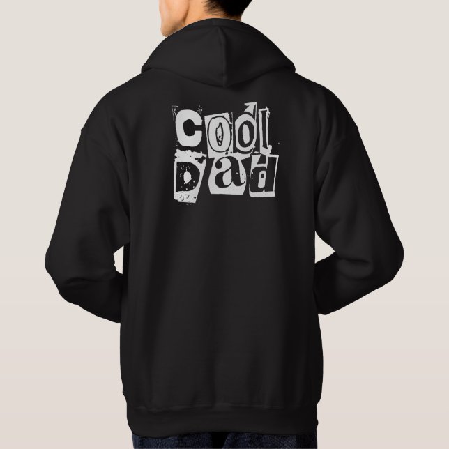 Veste À Capuche Cool Papa Funny Typographie noir et blanc (Dos)