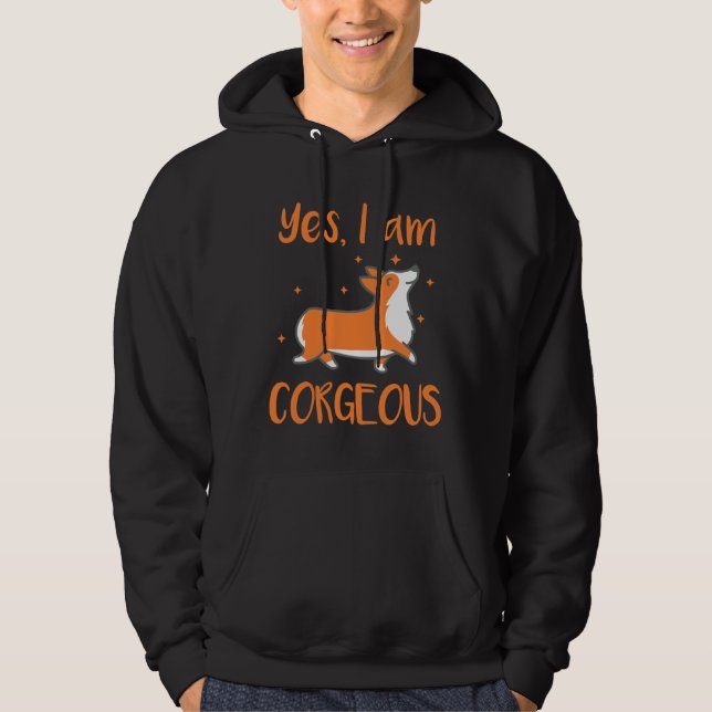 Veste À Capuche Corgi corgeeux (Devant)