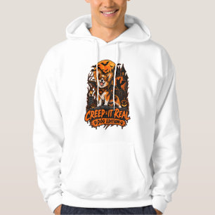 Veste À Capuche Corgi Halloween Drôle de Chauve-Souris Lunettes Ré