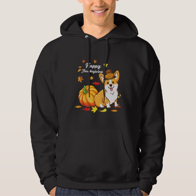 Veste À Capuche Corgi Thanksgiving Pour Chien 550 (Devant)