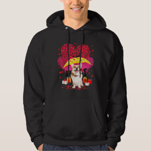 Veste À Capuche Corgi Valentines Day Three Tree And Raining Hearts